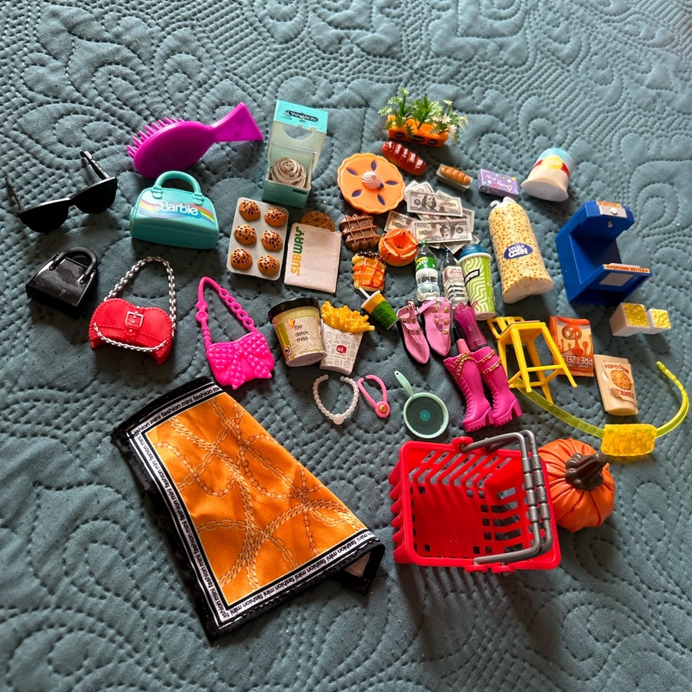 Barbie Mixed Accessory Lot with Bratz accessories & Mini Brands Items